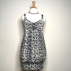 Crown Of Hearts Leopard Empire Bubble Dress